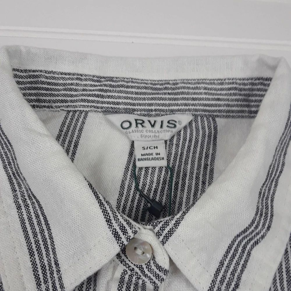 Orvis Ladies Women's Long Sleeve Button Front Linen Blend Top Shirt Size S - Picture 5 of 9